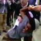 Protester struggles with security at Donald Trump rally in Richmond, Va., Oct. 14, 2015, after a fight breaks out.
YouTube screenshot